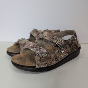 SAS Relaxed Multi Snakeskin Leather Comfort Sandals 8 W 2336068-3